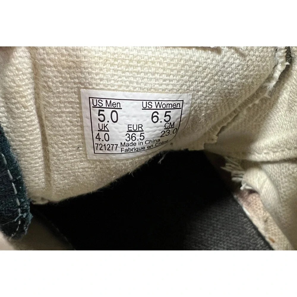 Vans Sk8-Hi‎ High Top Skate Shoes Black White Canvas Suede Classic 5 Men 6.5 W